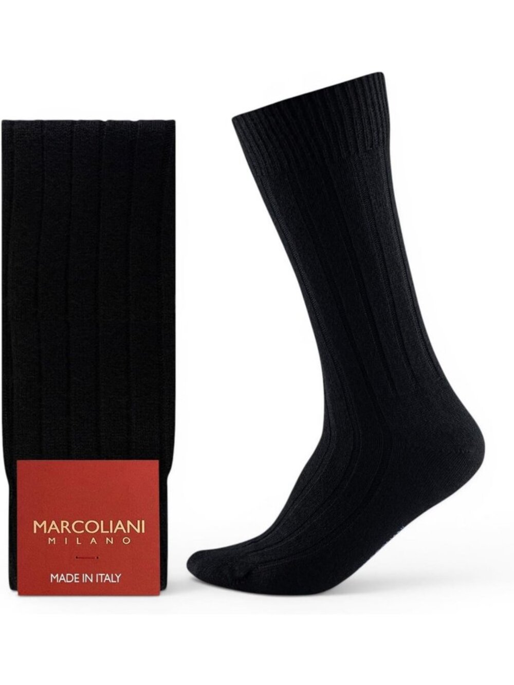Luxurious Men's Dress Socks | Cashmere Blend, Ribbed Elegance, Made in Italy